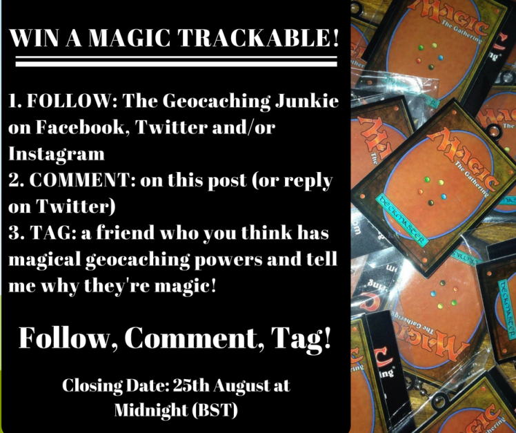 Win a Magic: The Gathering trackable tag with The Geocaching Junkie!